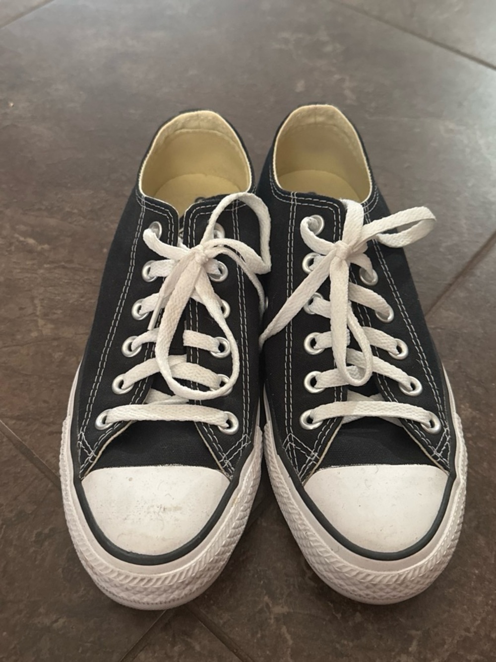 Converse Black Canvas Low-Top Sneakers with White Laces